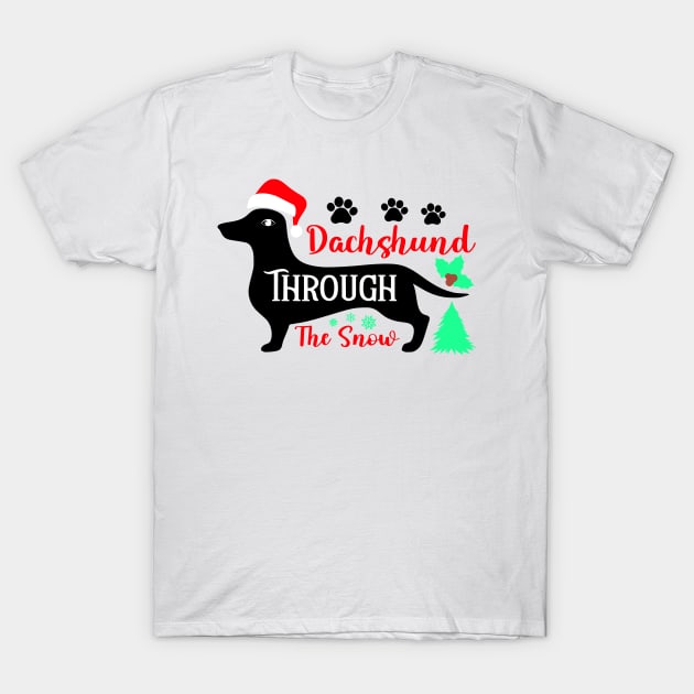 Dachshund Through The Snow T-Shirt by VisionDesigner